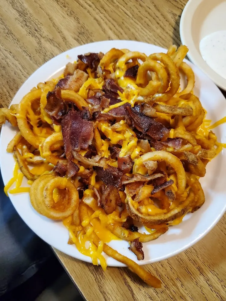 Curly Fries with Bacon and Cheese