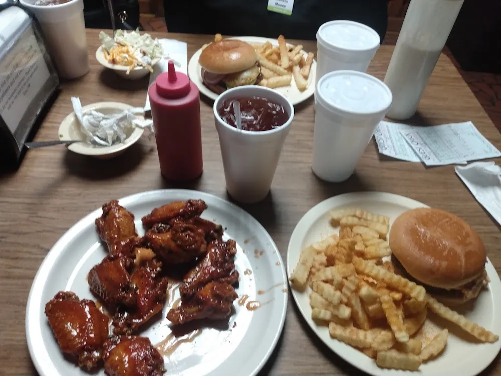 Wings Burger and Fries